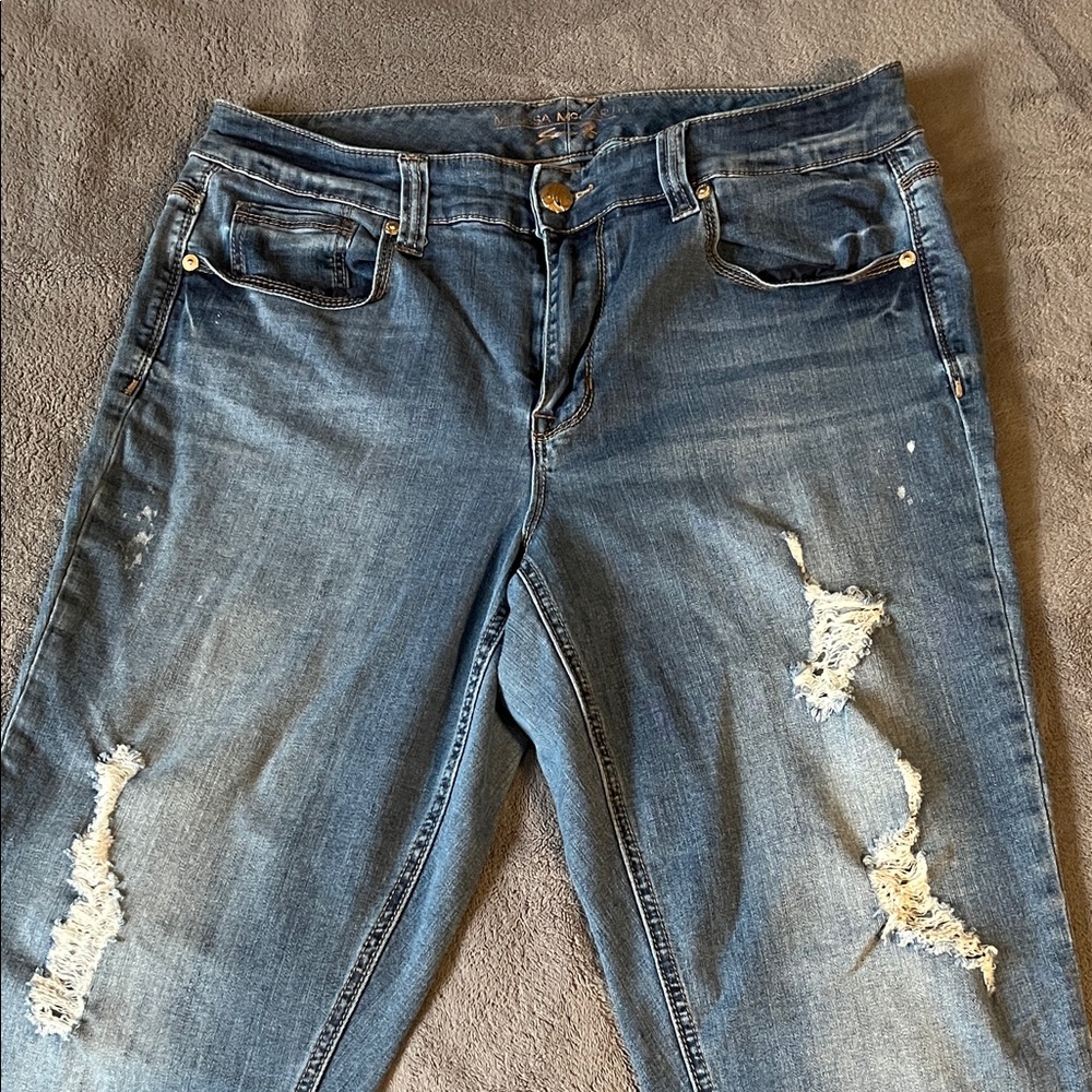 Melissa McCarthy Light Blue Distressed Boyfriend Jeans